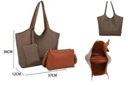 3 Set Handtasche DamenShopper Schultertasche